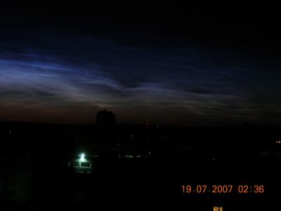Серебристые облака 19 июля 2007 г.
г. Кемерово
