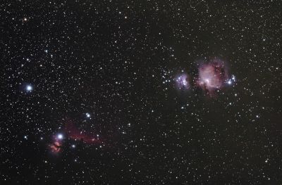 Туманности Ориона
M 42, M43, NGC 2024, B 33
Ключевые слова: Туманность Ориона Конская голова M NGC