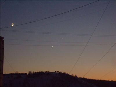 Луна, Венера и Юпитер
2 декабря 2008 г.
