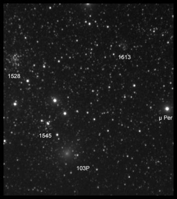 Комета 103P/Hartley 2
16 октября 2010 г.
в районе мю Персея
